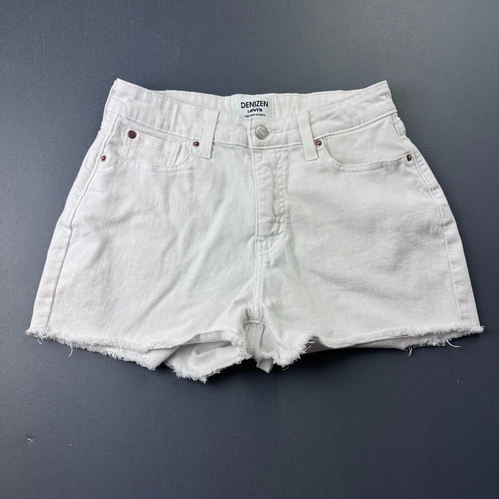Denizen Levi's Shorts Women's Size 10 W30 White High Rise Cutoff Denim Casual